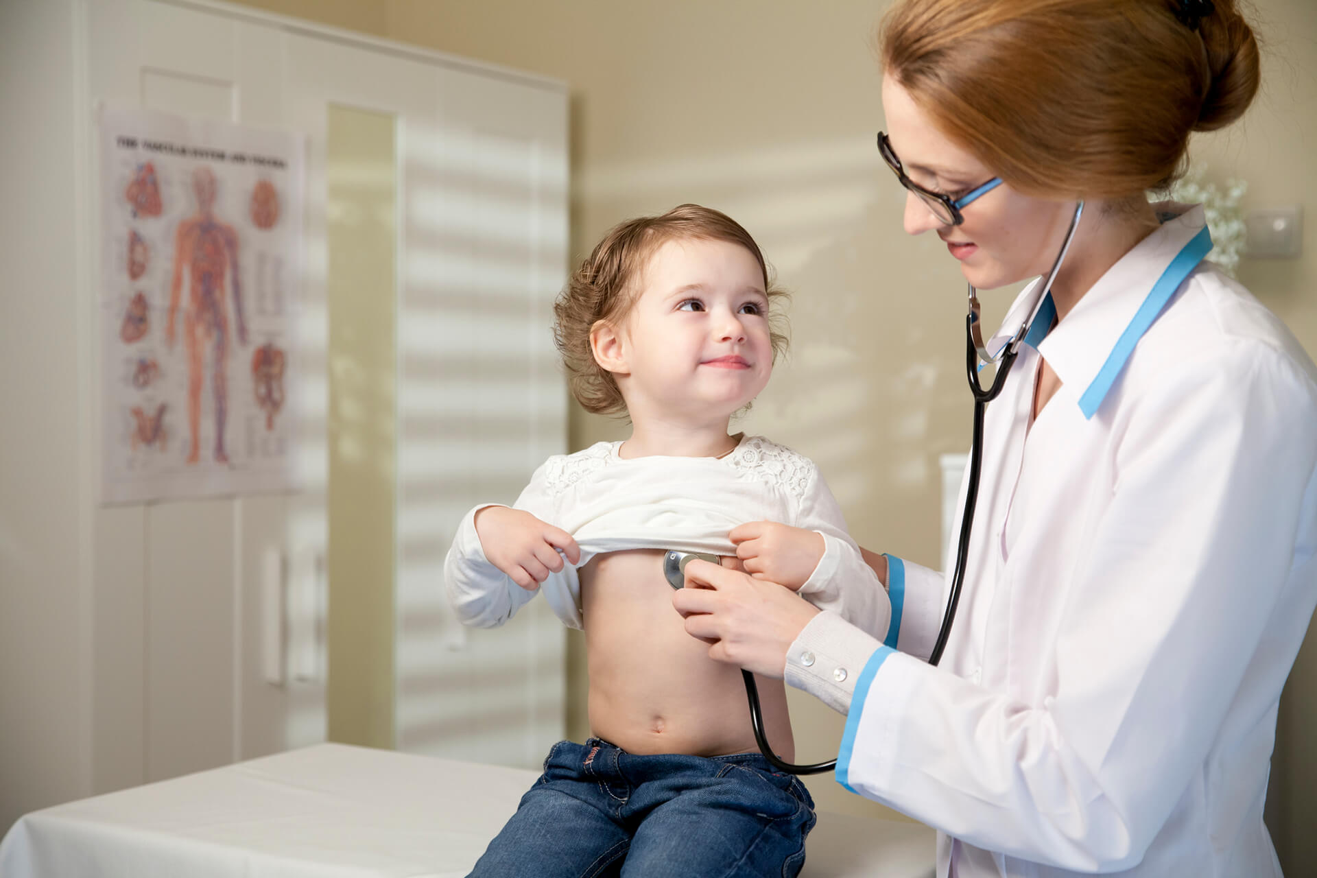 Little girl and doctor